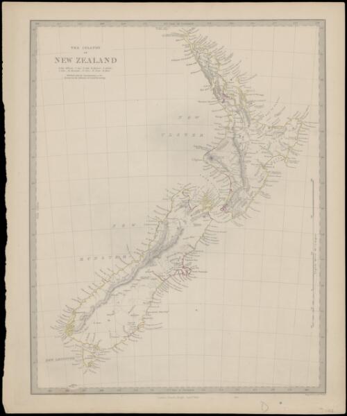 The islands of New Zealand [cartographic material] / published under the Superintendence of the Society for the Diffusion of Useful Knowledge ; engraved by J. & C. Walker