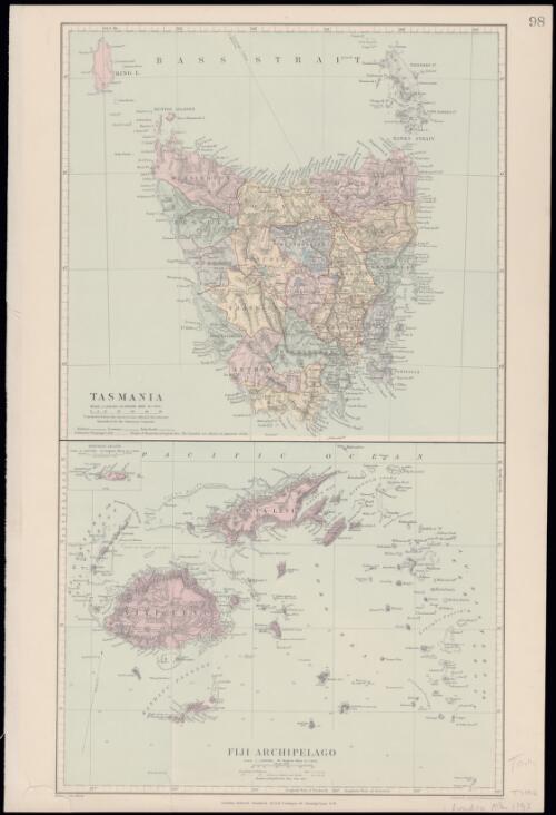 Tasmania ; Fiji Archipelago [cartographic material] / Stanford's Geogl. Establishment, London