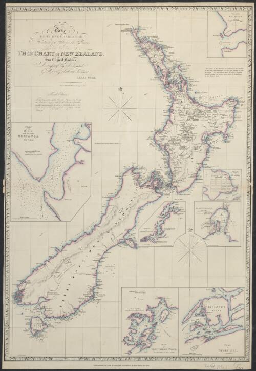 To the Right Honourable the Secretary of State for the Colonies &c. This chart of New Zealand from original surveys [cartographic material] / engraved by Jas. Wyld, Charing Cross East