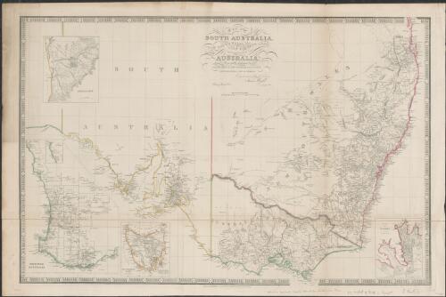 Map of South Australia, New South Wales, Van Diemens Land, and settled parts of Australia [cartographic material] / respectfully dedicated to Major Sir T.L. Mitchell Kt. D.C.L. F.G.S. &c Surveyor General of New South Wales by ... James Wyld, Charing Cross East
