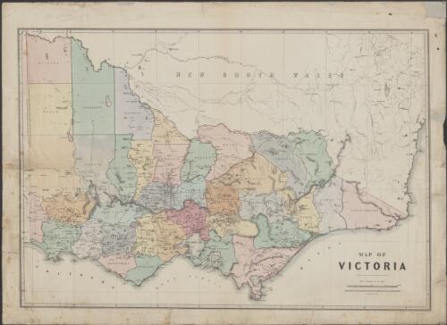 Map of Victoria [cartographic material] / lithographed at the Department of Lands & Survey, Melbourne, Victoria, March 31st., 1865, by William Collis