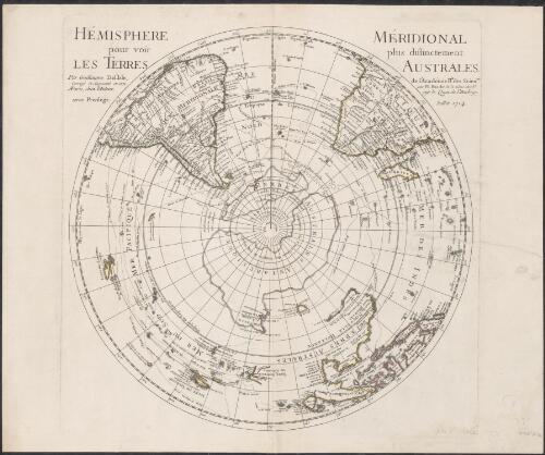 Hemisphere meridional pour voir plus distinctement les Terres Australes [cartographic material] / par Guillaume de l'Isle, de l'Academie Rle. des Sciences ; corrige et augmente en 1771 par Ph. Buache de la meme Acade