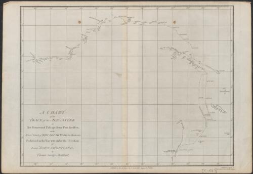 A chart of the track of the Alexander on her homeward passage from Port Jackson on the eastn. coast of New South Wales to Batavia; performed in the year 1788 under the direction of Lieut.t John Shortland [cartographic material] / by Thomas George Shortland