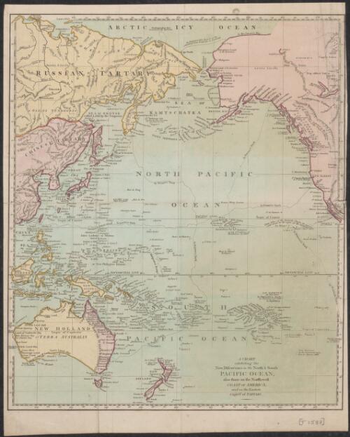 A chart exhibiting the new discoveries in the north & south Pacific Ocean [cartographic material] : also those on the north-west coast of America and on the eastern coast of Tartary