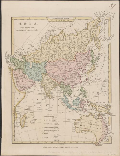 Asia drawn from the latest astronomical observations [cartographic material] / W. Palmer sculpt
