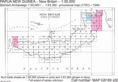 Bismarck Archipelago 1:50,000 [cartographic material] : provisional map / prepared under the direction of the Chief Engineer, GHQ. by Base Map Plant, GHQ