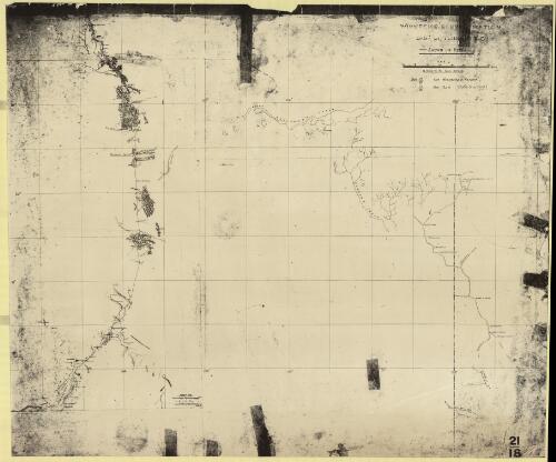 Winnecke's exploration east of Tennant Creek [cartographic material] : shewn in red [on base map of portion of Overland Telegraph Line, Hanson River to Powell Creek, N.T.]