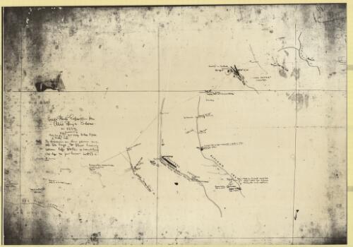 Ernest Flint's exploration from Alice Springs eastward in 1882 [cartographic material] : party consisting of E. Flint, M.C. Shirley, H. Price, J. Godlee