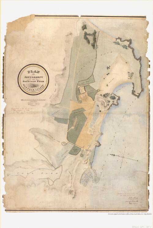 Plan of the settlement and Garrison Farm & Co., Norfolk Island [cartographic material] / surveyed by Capt. Wakefield, 39th Regt., May 1829