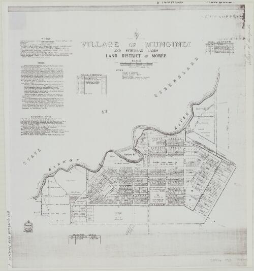 Village of Mungindi and suburban lands [cartographic material] : Land District of Moree : within Parish of Yarouah, County of Benarba, Central Division, N.S.W., Boomi Shire / compiled, drawn & printed at the Department of Lands, Sydney, N.S.W