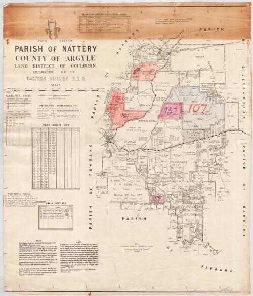 Parish of Nattery, County of Argyle [cartographic material] / compiled, drawn and printed at the Department of Lands, Sydney