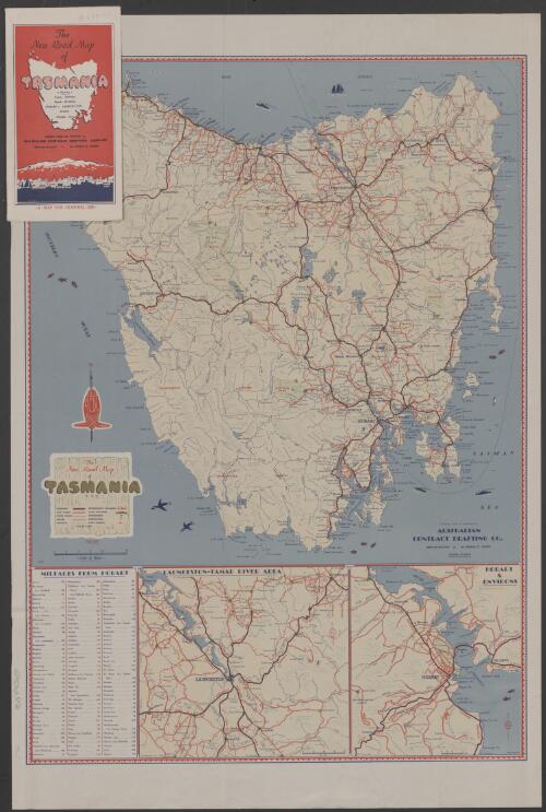 The new road map of Tasmania [cartographic material] / compiled, drawn & published by Australian Contract Drafting Company