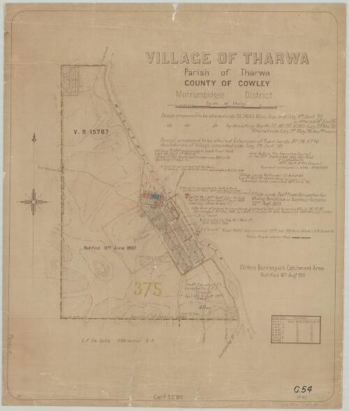 Village of Tharwa, Parish of Tharwa, County of Cowley, Murrumbidgee District [cartographic material]