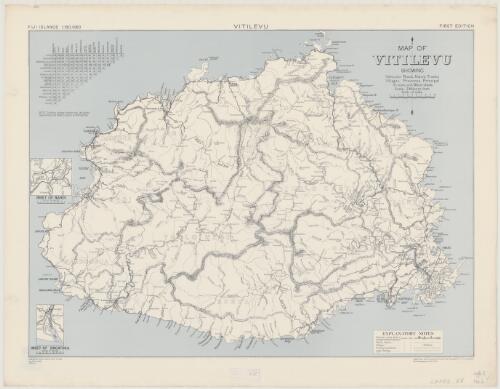 Map of Viti Levu showing vehicular roads, native tracks, villages, provinces, principal streams and watersheds [cartographic material] / War Office