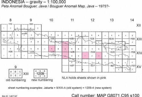 Peta anomali bouguer, Jawa [cartographic material] = Bouguer anomaly map, Java / Geological Survey of Indonesia