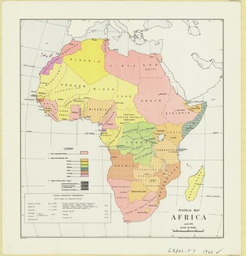 Africa [cartographic material] : political map, April, 1960 / produced by the Division of National Mapping