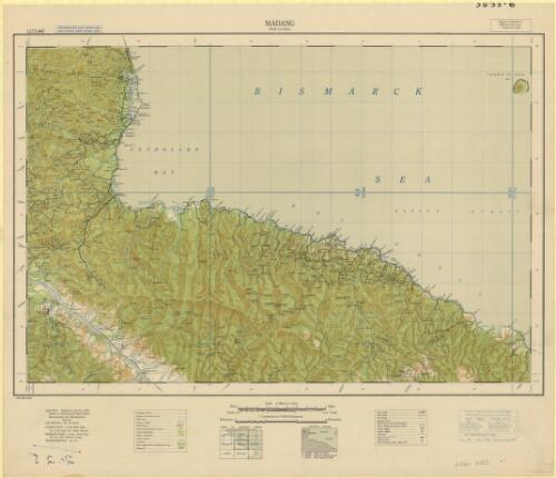 Madang, New Guinea [cartographic material] / compilation, 1 Aust Mob Litho Sec AIF, Aust Svy Corps Sep 43 ; reproduction, 6 Aust Army Topo Svy Coy AIF, Aust Survey Corps