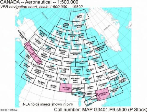 VFR navigation chart, scale 1:500 000 : [Canada] / produced by the Surveys and Mapping Branch = Carte aéronautique de navigation VFR, échelle au 1:500 000 : [Canada] / établie par la Direction des levés et de la cartographie