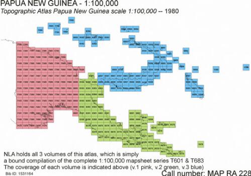 Topographic atlas Papua New Guinea [cartographic material] : scale 1:100 000 / Royal Australian Survey Corps