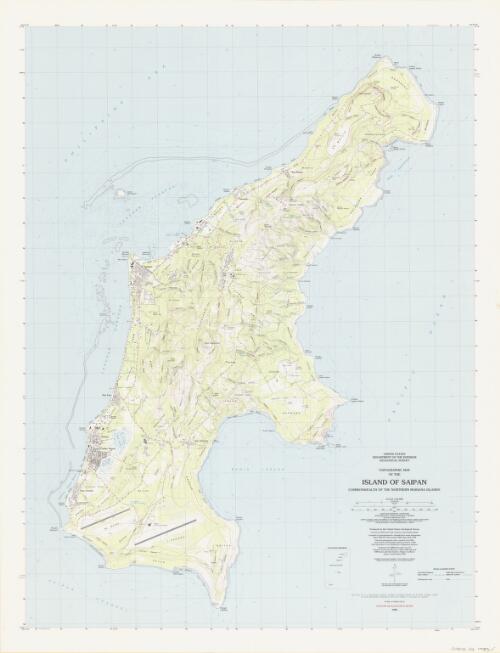Topographic map of the island of Saipan, Commonwealth of the Northern Mariana Islands [cartographic material] / produced by the United States Geological Survey