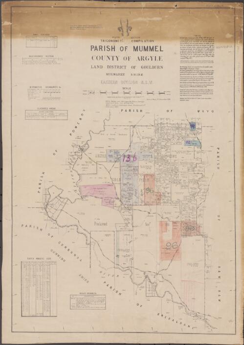 Parish of Mummel, County of Argyle [cartographic material] / compiled, drawn and printed at the Department of Lands, Sydney
