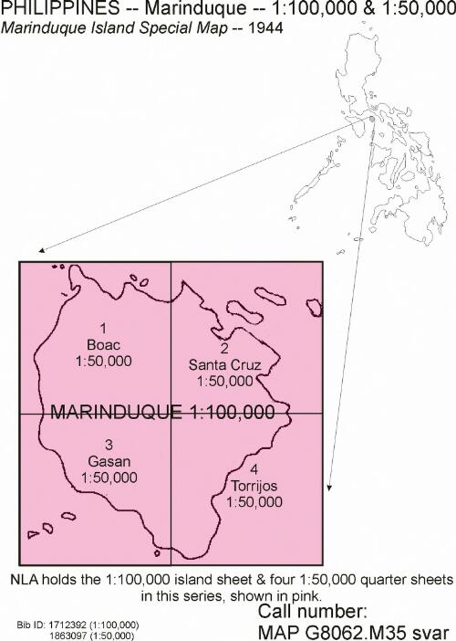 Marinduque Island special map 1:50,000 [cartographic material] / prepared  under the direction of the Army Engineer ... by 671st Engr. Top Co