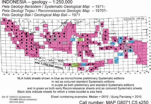 Peta geologi bersistem, Indonesia [cartographic material] : Systematic geological map