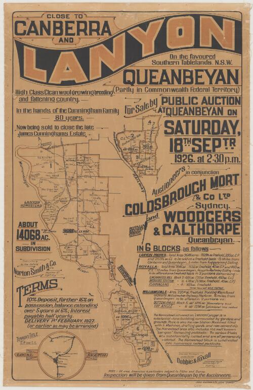 Close to Canberra and Lanyon on the favoured Southern Tablelands, N.S.W. Queanbeyan (partly in Commonwealth Federal Territory) [cartographic material]