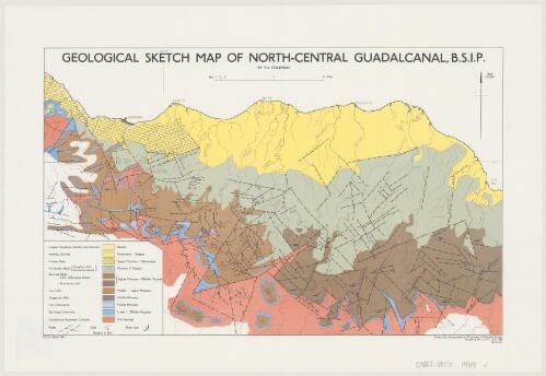 Geological sketch map of north-central Guadalcanal, B.S.I.P. [cartographic material] / by P.J. Coleman