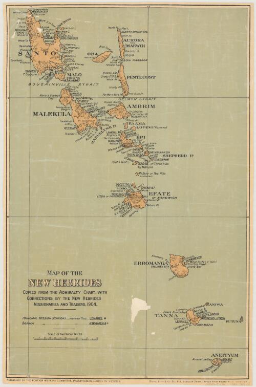 Map of the New Hebrides [cartographic material]
