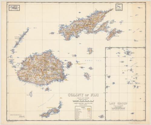 Colony of Fiji [cartographic material] / compiled and drawn at the Land and Survey Dept. ; drawn by Aubrey V. Guy