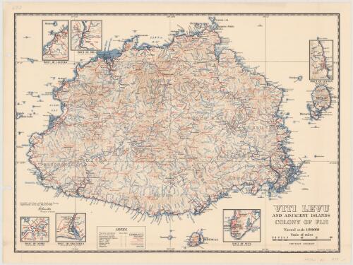 Viti Levu and adjacent islands, Colony of Fiji [cartographic material] / drawn by Aubrey V. Guy ; compiled and drawn at the Lands and Survey Department, Suva, Fiji, March 1939