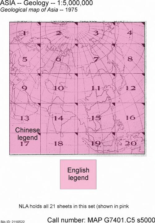 Geological map of Asia [cartographic material] / compiled by the Academy of Geological Sciences of China