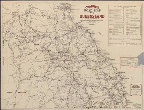 Craigie's road map. No. 3, Queensland (excluding Cape York Peninsula) [cartographic material] / published by Kenneth Craigie & Co