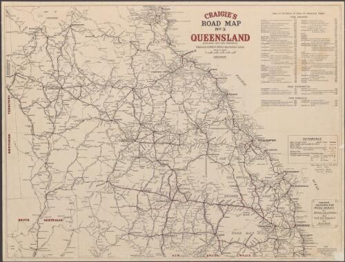 Craigie's road map. No. 3, Queensland (excluding Cape York Peninsula) [cartographic material] / published by Kenneth Craigie