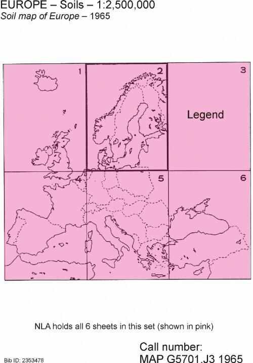 Soil map of Europe, scale 1:2,500,000 [cartographic material] = Carte des sols de l'Europe, échelle 1:2,500,000 = Mapa de suelos de Europa, escala 1:2,500,000 / Food and Agriculture Organization of the United Nations ; map prepared by R. Tavernier ... [et al.]