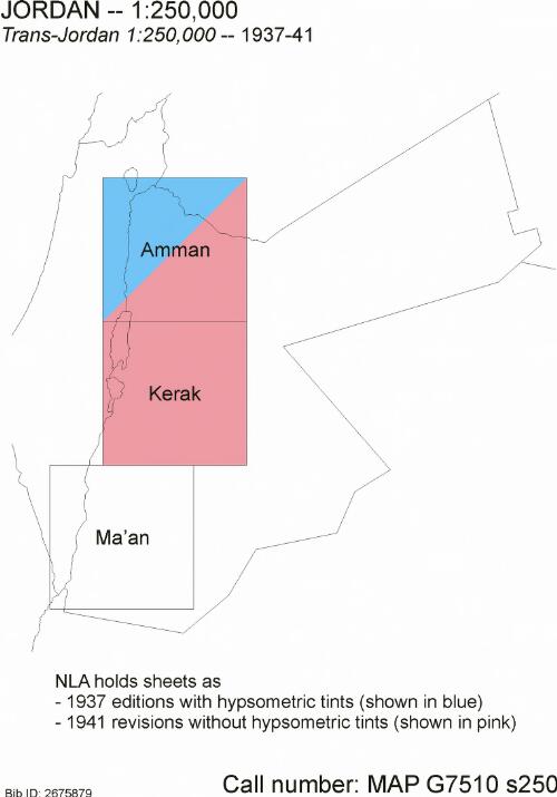 Trans-Jordan 1:250 000 [cartographic material] / compiled and drawn by the Department of Lands & Surveys Trans-Jordan