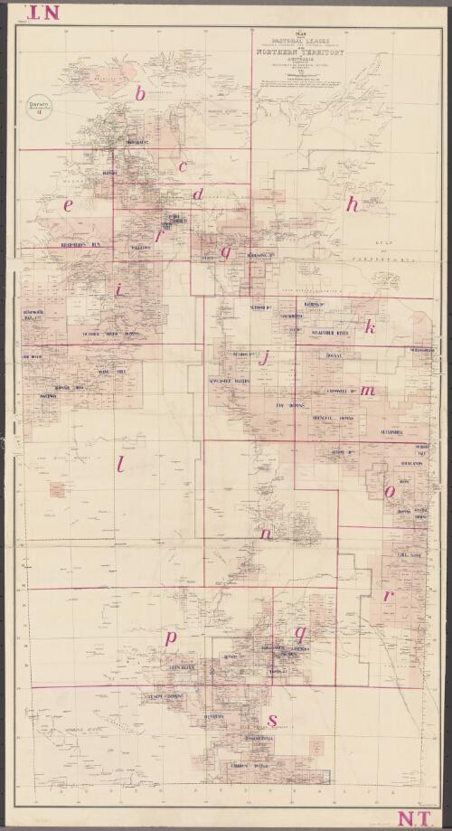 Plan shewing pastoral leases, grazing licences and pastoral permits in the Northern Territory of Australia [cartographic material] / compiled in the Department of External Affairs