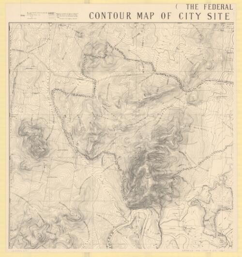 The Federal Territory contour map of city site and adjacent lands [cartographic material] /compiled & drawn by Department of Home Affairs, Lands & Survey Branch, Canberra