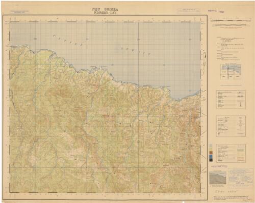 Pommern Bay [cartographic material] / compilation and detail, 2 Fd. Svy. Coy., (AIF),  Aust. Svy. Corps. with aid of air photos Jan. 45 ; drawing, LHQ Cartographic Coy., Aust. Svy. Corps. Jul. 45 ; reproduction, LHQ Cartographic Coy., Aust. Svy. Corps.  Aug. 45