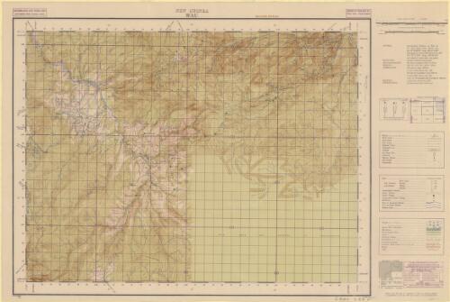 Wau [cartographic material] / compilation, surveyed in June 1943 by 8 Aust. Field Survey Sec. AIF, revised and compiled in Jan. 1944 by 3 Aust. Field Survey Coy. AIF from air photographs and intelligence reports ; drawing, 3 Aust. Field Survey Coy. AIF. ; reproduction, 2/1 Aust. Army Topo. Survey Coy