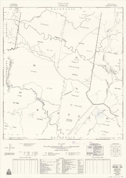 Queensland 1:25 000 series cadastral map. 9246-33, Wigton [cartographic material] / Department of Mapping and Surveying