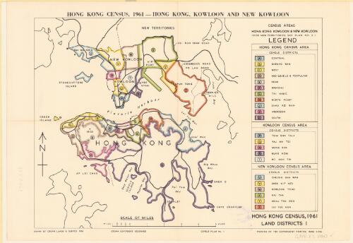 Hong Kong census, 1961 [cartographic material] : Hong Kong, Kowloon and New Kowloon / drawn by Crown Lands & Survey