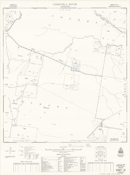 Queensland 1:25 000 series cadastral map. 9347-21, Cherwell River [cartographic material] / Department of Mapping and Surveying