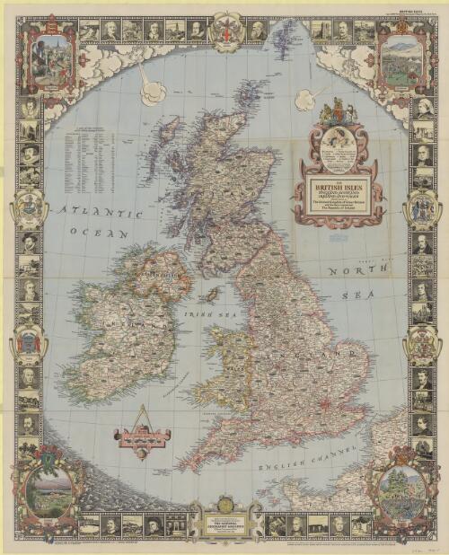 British Isles, England, Scotland, Ireland and Wales [cartographic material] : officially known as the United Kingdom of Great Britain and Northern Ireland and the Republic of Ireland / made in the Map Division of the National Geographic Society for the National geographic magazine ; James M. Darley, chief cartographer ; compiled by Ralph McAleer ... [et al.] ; relief by J.J. Brehm