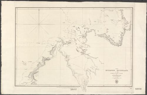 The Buccaneer Archipelago, on the north west coast of Australia [cartographic material] / by Captain Philip Parker King, R.N., 1818-1822, and Commanders I. [i.e. J.] C. Wickham and I. [i.e. J.] L. Stokes, H.M.S. Beagle, 1838-1842 ; J. & C. Walker, sculpt