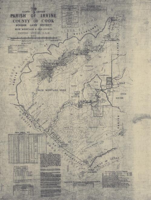 Parish of Irvine, County of Cook [cartographic material] : Windsor Land District, Blue Mountains & Colo Shires, Eastern Division N.S.W. / compiled, drawn and printed at the Department of Lands, Sydney N.S.W