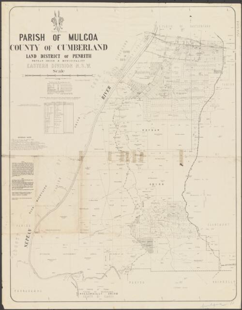 Parish of Mulgoa, County of Cumberland [cartographic material] : Land District of Penrith, Nepean Shire & Municipality, Eastern Division N.S.W. / compiled, drawn and printed at the Department of Lands, Sydney N.S.W