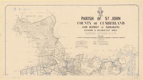Parish of St. John, County of Cumberland [cartographic material] : Land District of Parramatta, Blacktown & Baulkham Hills Shires, Eastern Division N.S.W. / compiled, drawn and printed at the Department of Lands, Sydney N.S.W