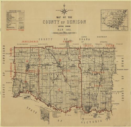 Map of the County of Denison, Central Division, N.S.W. 1922 [cartographic material] / compiled, drawn and printed at the Department of Lands, Sydney, N.S.W